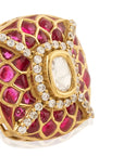 Kundan Gold Ruby Statement Stud Earrings
