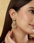 Pearl Drop Kundan Gold Dangler Earrings