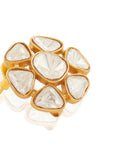 Kundan Gold Floral Stud Earrings
