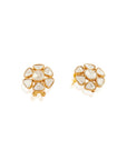Kundan Gold Floral Stud Earrings