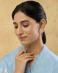 Kundan Gold Floral Stud Earrings