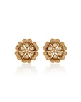Antique Floral Kundan Gold Stud Earrings