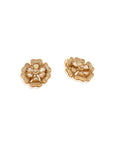 Antique Floral Kundan Gold Stud Earrings