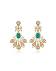 Emerald Kundan Gold Chandelier Earrings