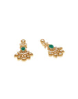 Emerald Kundan Gold Chandelier Earrings
