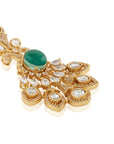 Emerald Kundan Gold Chandelier Earrings