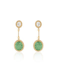 Mint Kundan Gold Dangler Earrings