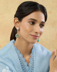 Mint Kundan Gold Dangler Earrings