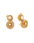 Kundan Gold Doorknocker Stud Earrings