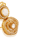 Kundan Gold Doorknocker Stud Earrings