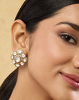 Kundan Gold Square Stud Earrings