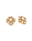 Kundan Gold Square Stud Earrings