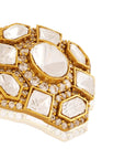 Kundan Gold Square Stud Earrings