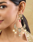 Pearl Drop Kundan Gold Chaandbali Earrings