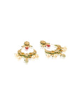 Pearl Drop Kundan Gold Chaandbali Earrings