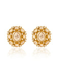 Kundan Polki Victorian Gold Stud Earrings