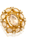 Kundan Polki Victorian Gold Stud Earrings