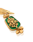 Tota Green Kundan Polki Gold Dangler Earrings