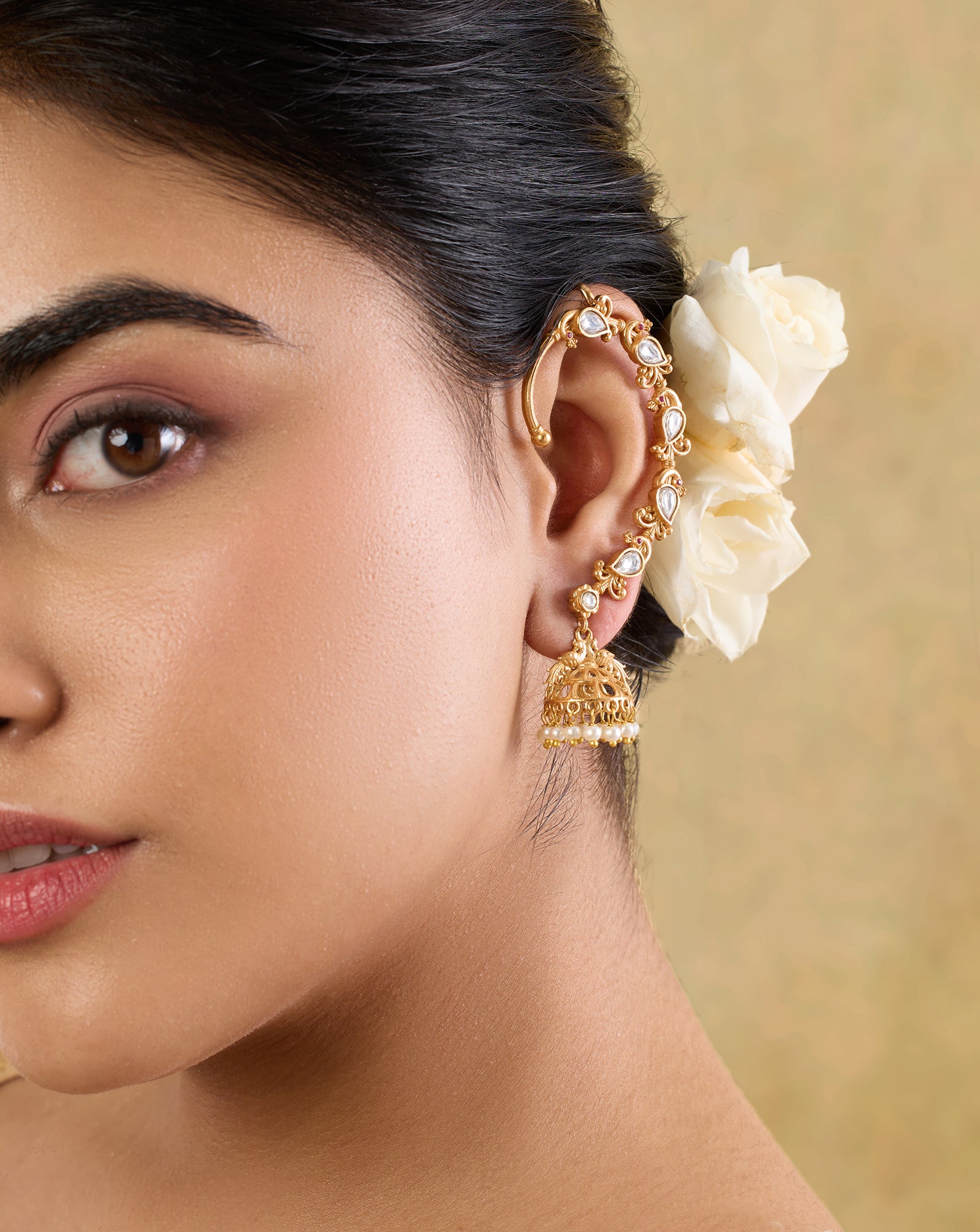 Ruvya Kundan Polki Ear Cuffs