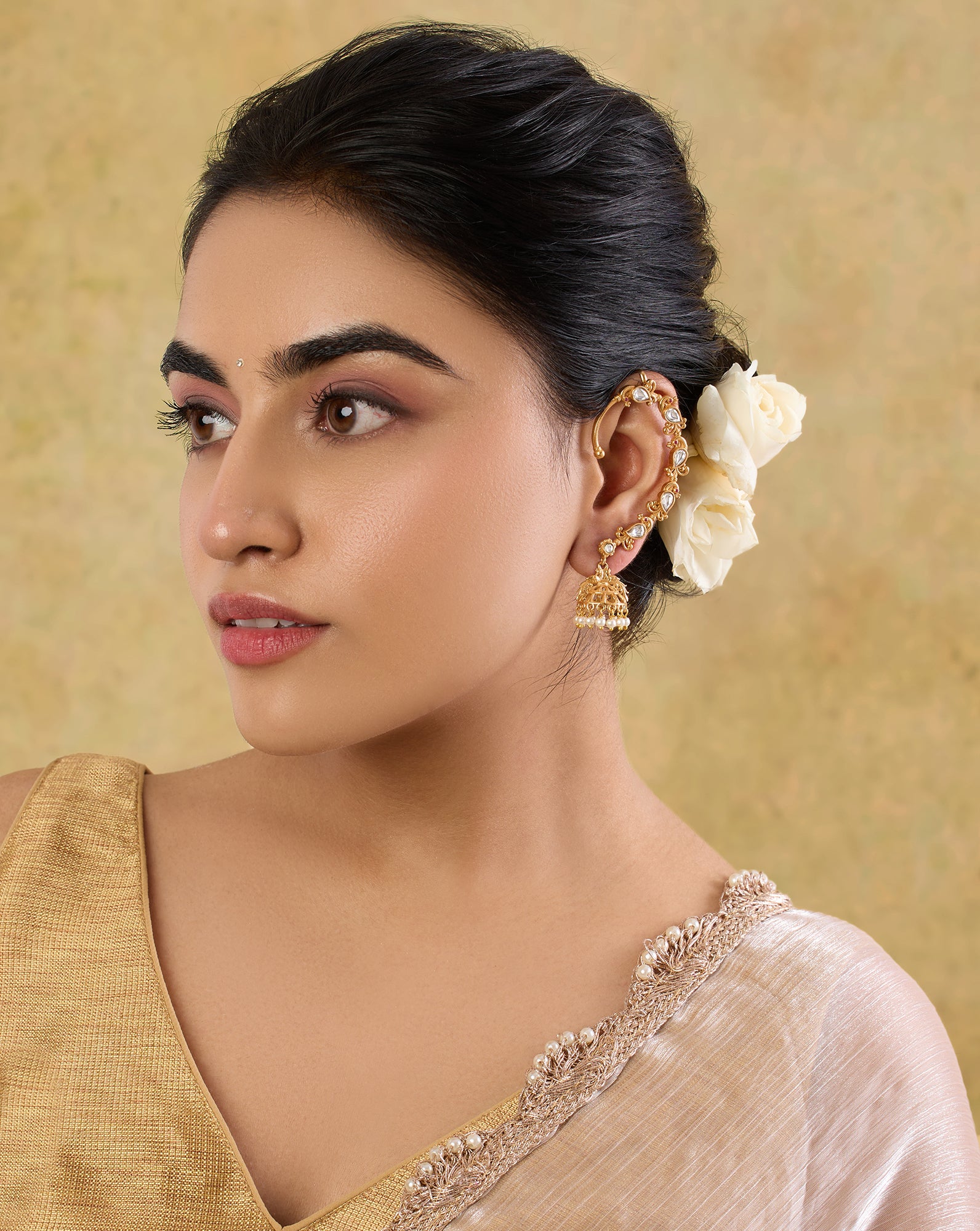 Ruvya Kundan Polki Ear Cuffs