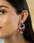 Zircon Ruby Danglers Earrings