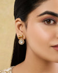 Haathi Kundan Polki Gold Stud Earrings
