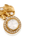 Haathi Kundan Polki Gold Stud Earrings
