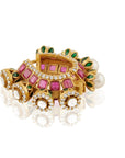 Pink Festive Kundan Gold Earrings