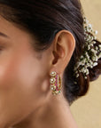 Pink Festive Kundan Gold Earrings