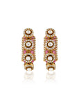 Pink Festive Kundan Gold Earrings
