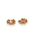 Pink Festive Kundan Gold Earrings