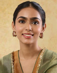 Pink Festive Kundan Gold Earrings