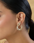 Kundan Gold Circular Earrings