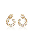 Kundan Gold Circular Earrings