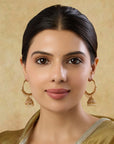 Arvayaa Temple Hoop Jhumka Earrings