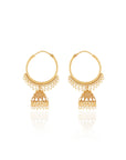 Meirna Temple Hoop Jhumka Earrings