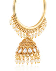 Meirna Temple Hoop Jhumka Earrings