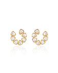 Kundan Classic Round Polki Gold Stud Earrings