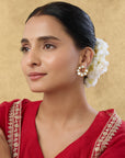 Kundan Classic Round Polki Gold Stud Earrings