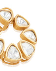 Kundan Classic Round Polki Gold Stud Earrings