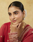 Kundan Polki Gold Dangler Kashmiri Earrings