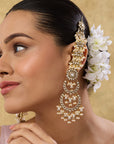 Kundan Polki Gold Bridal Chaandbali Earrings