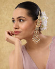 Kundan Polki Gold Bridal Chaandbali Earrings