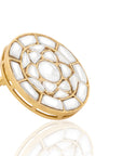 White Kundan Polki Gold Stud Earrings