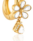 Floral Kundan Gold Dangler Earrings
