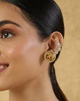 Temple Coin Gold Ear Cuffs