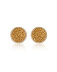 Temple Coin Gold Stud Earrings
