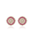 Kundan Ruby Statement Stud Earrings