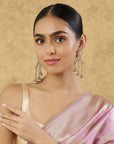 Kundan Statement Gold Dangler Earrings