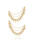 Kundan Gold Pearl Ear Chains